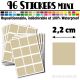 96 Carrés 2,2 cm - Stickers mini gommettes