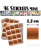96 Carrés 2,2 cm - Stickers mini gommettes