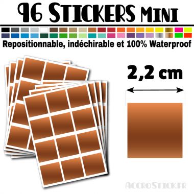96 Carrés 2,2 cm - Stickers mini gommettes
