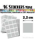 96 Carrés 2,2 cm - Stickers mini gommettes