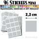 96 Carrés 2,2 cm - Stickers mini gommettes