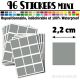 96 Carrés 2,2 cm - Stickers mini gommettes