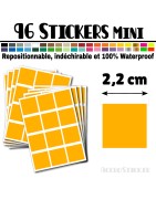 96 Carrés 2,2 cm - Stickers mini gommettes