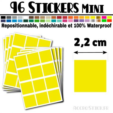 96 Carrés 2,2 cm - Stickers mini gommettes