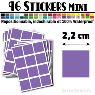 96 Carrés 2,2 cm - Stickers mini gommettes