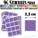 96 Carrés 2,2 cm - Stickers mini gommettes