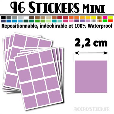 96 Carrés 2,2 cm - Stickers mini gommettes