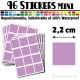 96 Carrés 2,2 cm - Stickers mini gommettes