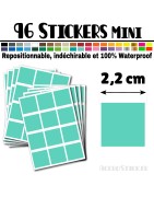 96 Carrés 2,2 cm - Stickers mini gommettes