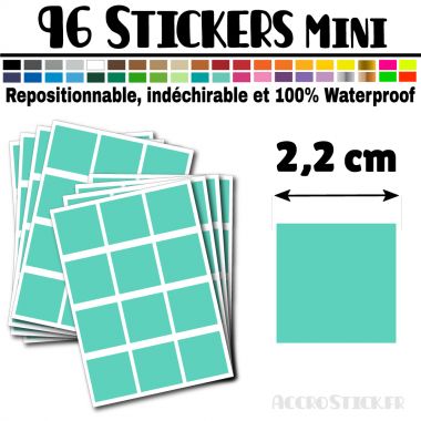 96 Carrés 2,2 cm - Stickers mini gommettes