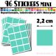 96 Carrés 2,2 cm - Stickers mini gommettes