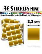 96 Carrés 2,2 cm - Stickers mini gommettes