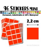 96 Carrés 2,2 cm - Stickers mini gommettes