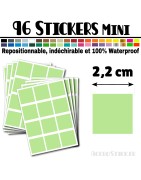 96 Carrés 2,2 cm - Stickers mini gommettes