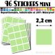 96 Carrés 2,2 cm - Stickers mini gommettes