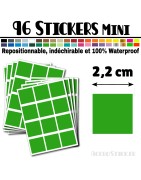 96 Carrés 2,2 cm - Stickers mini gommettes