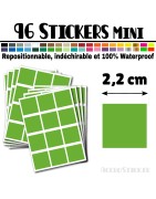 96 Carrés 2,2 cm - Stickers mini gommettes