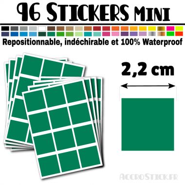 96 Carrés 2,2 cm - Stickers mini gommettes