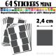 64 Carrés 2,4 cm - Stickers mini gommettes