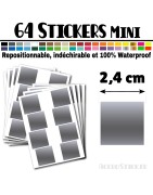 64 Carrés 2,4 cm - Stickers mini gommettes