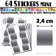 64 Carrés 2,4 cm - Stickers mini gommettes