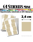 64 Carrés 2,4 cm - Stickers mini gommettes