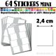 64 Carrés 2,4 cm - Stickers mini gommettes