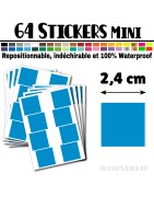 64 Carrés 2,4 cm - Stickers mini gommettes