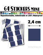 64 Carrés 2,4 cm - Stickers mini gommettes