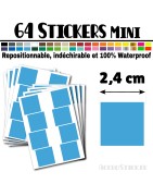 64 Carrés 2,4 cm - Stickers mini gommettes