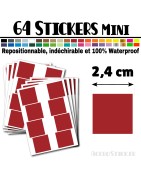 64 Carrés 2,4 cm - Stickers mini gommettes