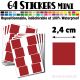 64 Carrés 2,4 cm - Stickers mini gommettes