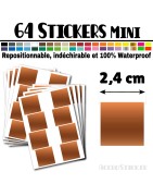 64 Carrés 2,4 cm - Stickers mini gommettes