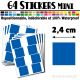 64 Carrés 2,4 cm - Stickers mini gommettes