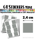 64 Carrés 2,4 cm - Stickers mini gommettes