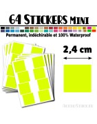64 Carrés 2,4 cm - Stickers mini gommettes