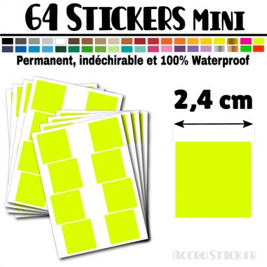 64 Carrés 2,4 cm - Stickers mini gommettes