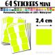 64 Carrés 2,4 cm - Stickers mini gommettes