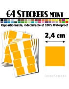 64 Carrés 2,4 cm - Stickers mini gommettes