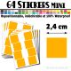 64 Carrés 2,4 cm - Stickers mini gommettes