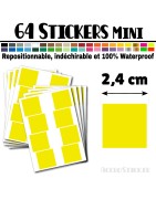 64 Carrés 2,4 cm - Stickers mini gommettes