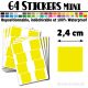 64 Carrés 2,4 cm - Stickers mini gommettes