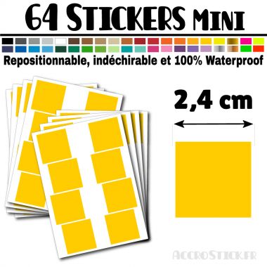 64 Carrés 2,4 cm - Stickers mini gommettes