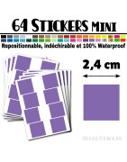 64 Carrés 2,4 cm - Stickers mini gommettes