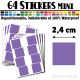 64 Carrés 2,4 cm - Stickers mini gommettes