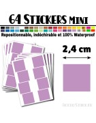 64 Carrés 2,4 cm - Stickers mini gommettes