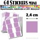 64 Carrés 2,4 cm - Stickers mini gommettes