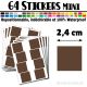 64 Carrés 2,4 cm - Stickers mini gommettes