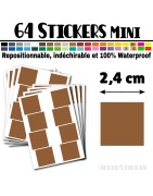 64 Carrés 2,4 cm - Stickers mini gommettes