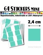 64 Carrés 2,4 cm - Stickers mini gommettes